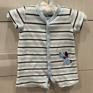 🔴Little Me Blue and Black Striped Baby Romper🔴